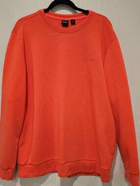 Hugo Boss Men's XXL Crewneck Sweatshirt Red Coral Embroidered Logo Pullover